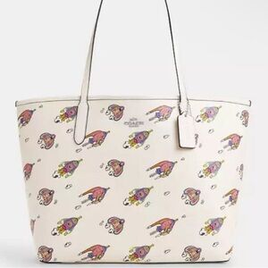 Coach Cream Multicolor Graphic Tote city tote Rocket Print